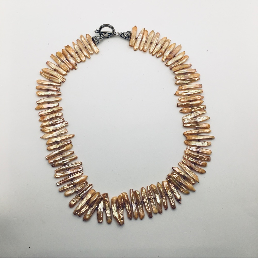 Vintage Biwa stick pearl necklace